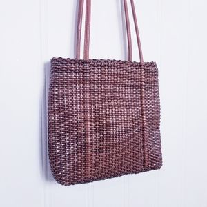 Nine West Purse Brown Basket Weave Shoulder Bag